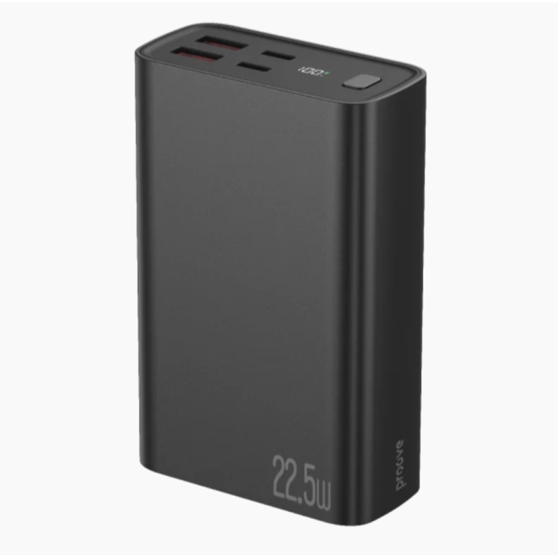 Proove Hyper Flux Plus Power Bank 20000mAh 22.5W ar 2× USB-C un 2× USB – Melns